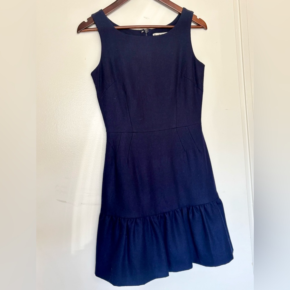 BB Dakota Navy Blue Sleeveless Wool Dress, 2